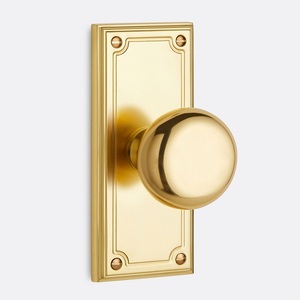 Designer Solid Brass Traditional Eco-Friendly Passage Door Knob Back Plate Gold Durable Furniture Handle Hardware <b>Dummy</b> Design - Product Image 5