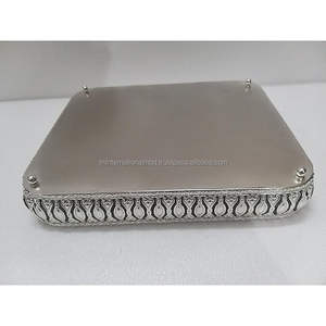Ensemble de plateaux en argent pour offrir des plateaux décoratifs pour les festivals ensemble de plateaux pooja - Product Image 3