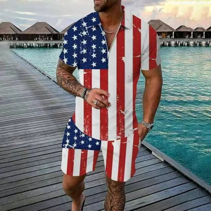 Nuevo Conjunto de Moda Casual para Hombre, Camiseta Polo de Manga Corta y Pantalones Cortos, Conjunto de Verano con Cierre de Solapa - Product Image 3