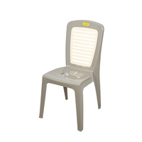 Chaise en plastique moderne, durable, sans BPA, légère, imperméable, empilable, effet pierre/marbre, avec dossier à 9 rayures en relief pour jardin