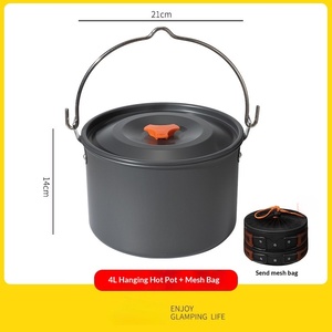 Outdoor Cookware Camping Cookware Picnic Equipment Complete Camping Kettle Kitchenware Frying <b>Pot</b> Set - Product Image 6