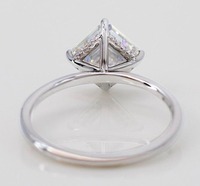 Bague de mariage solitaire élégante en diamant blanc taille Asscher, en argent sterling, bijou minimaliste pour femme, accessoire de mode quotidien