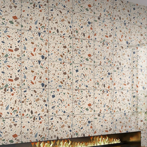 Carrelage mural de luxe 300x300mm en porcelaine émaillée sculptée, texture premium, pour l'aménagement intérieur des halls d'immeubles commerciaux et d'appartements - Product Image 1