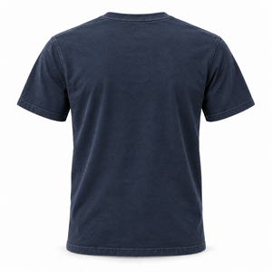 เสื้อยืดวินเทจสีน้ำเงินเข้ม 255gsm ผ้าคอตตอนหวีเนื้อหนัก คอกลม ทรงแอธเลติก - Product Image 2