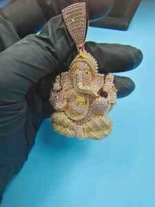 Colgante de Lujo del Dios Ganesha, Joyería Tradicional, Colgante Hip Hop, Colgante de Plata 925, Regalo Perfecto para Ganesh Chaturthi o Boda - Product Image 2