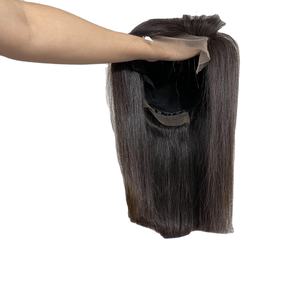 Perruques de vente en gros de cheveux crus vietnamien, perruque lisse à double os avec fermeture hd, fabriquée au Vietnam - Product Image 1