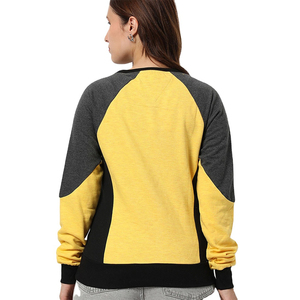 Sweat-shirt personnalisé pour femme, color block, col rond, pull décontracté à manches longues en molleton de coton, coupe oversize, style streetwear tendance - Product Image 2