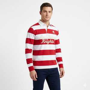Camiseta de Rugby Retro Personalizada para Hombre, Polo Transpirable a Rayas de Manga Larga, Camiseta de Rugby de Alta Calidad, Polo - Product Image 4