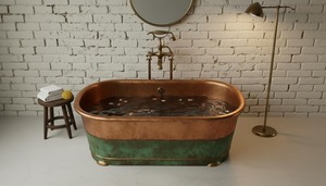 Bañera Independiente de Cobre Sólido de Alta Calidad, Bañera de Hidromasaje Moderna, Ecológica y de Lujo, Personalizable para Hogar, Baño, Spa y Hotel - Product Image 5