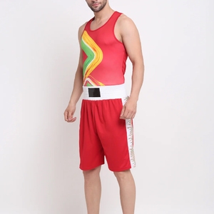 Tenue de boxe à prix avantageux pour hommes, ensemble personnalisé avec short et maillot pour entraînement et compétition en salle de sport - Product Image 3