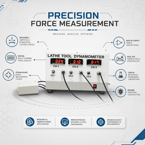 Lathe <b>Tool</b> Dynamometer with Digital Force Indicator | Strain <b>Gauge</b> Cutting Force <b>Measurement</b> System | Mechanical Engineering Lab - Product Image 5
