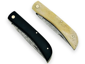 New 2026 OEM Based Customized Handmade Damascus Steel Clip Point Outdoor Pocket <b>Knife</b> with Camel <b>Bone</b> and Buffalo Horn <b>Handle</b> - Product Image 4