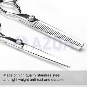 Juego de Tijeras de Peluquería de Acero Inoxidable de Alta Calidad con Mango Ergonómico y Estuche de Cuero PU Rojo - Product Image 4