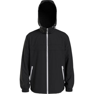 Veste coupe-vent imperméable pour homme, légère, pour sports de plein air, à capuche, softshell, décontractée, noire, zippée, 2024 - Product Image 1