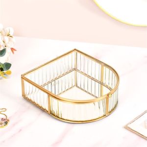 Premium Handmade Glass Jewelry Box Organizer with Gold Brass Frame Elegant Trinket Storage Case for Earrings <b>Rings</b> <b>Watches</b> Box - Product Image 6