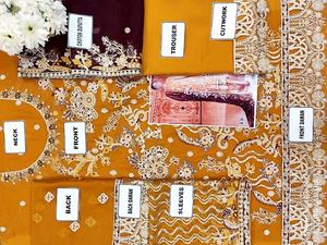 2021 Vente chaude Robe de mariée en mousseline de soie formelle brodée Salwar Kameez Style - Product Image 5