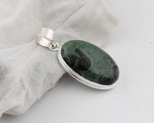 Natural Multi-Color Jasper Gemstone Pendant 925 Sterling Silver Vintage Handmade <b>Boho</b> Statement Jewelry 18 Inch - Product Image 1