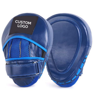 Almohadillas de boxeo curvadas negras y naranjas, duraderas, de cuero y PU, con cierre de velcro. - Product Image 1