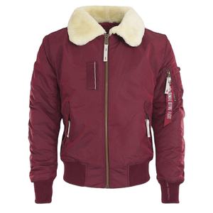 2024 último diseño de chaqueta de bombardero roja con cuello levantado para hombres personalizada de talla grande esencial de invierno Venta caliente esencial - Product Image 1