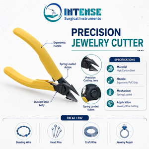 Alicates de Corte Diagonal Profesionales, Cortador de Alambre de Precisión con Mangos Ergonómicos Amarillos para Joyería - Product Image 3