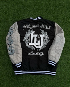 Sign Sleeve Graphic Players Club Embroidery <b>Playing</b> <b>Cards</b> Dice Print Bomber Jacket OEM Factory Service - Product Image 2
