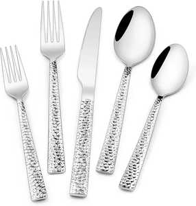 Diseños personalizables, juego de cubiertos premium de 5 piezas de acero inoxidable pulido, tenedores, cuchillos y cucharas para restaurantes, decoración de mesa de comedor. - Product Image 6