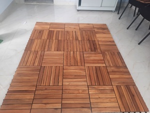 High Quality Modern Dual Lock <b>Interlocking</b> Square Outdoor Deck <b>Tiles</b> Wood Grain 300x300mm Waterproof Fireproof Pool Workshop - Product Image 6