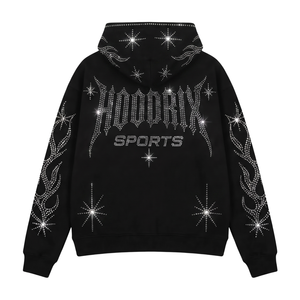 Sudadera con Capucha Personalizada con Pedrería, Sudadera con Capucha Decorada con Cristales y Diamantes, Diseño Brillante para Hombre y Mujer, Directo de Fábrica, MOQ - Product Image 3