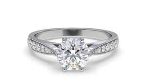 Anillo de hombro con diamantes redondos atemporales de 0.50 ct, diamantes cultivados en laboratorio en oro amarillo, blanco, rosa y platino de 18 quilates. - Product Image 3