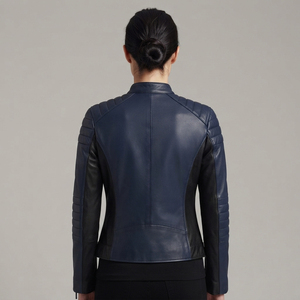 Custom Fit Women's Leather <b>Jacket</b> Ladies Stand Collar Leather <b>Jackets</b> Female Zip Up PU Leather <b>Biker</b> <b>Jackets</b> Women's Moto <b>Jacket</b> - Product Image 2