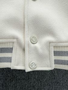 Multi-Patches 100% <b>Wool</b> Anti-Bacterial Breathable Windproof Embroidered Letter Pattern Streetwear Varsity Jacket - Product Image 6