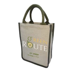 Bolsa de compras de yute biodegradable impresa personalizada de calidad premium para uso en supermercados Precio bajo Directo DE LA India - Product Image 1