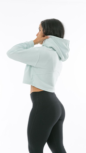 Sudadera Corta con Capucha para Mujer, de Algodón y Felpa, Estilo Urbano, con Logotipo Personalizado en la Parte Delantera, Fabricante Ecológico - Product Image 6