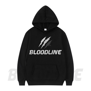 Sweat à capuche Bloodline pour homme, pull décontracté en polaire, vert, avec logo imprimé sur le devant, coupe classique, pour l'automne - Product Image 2