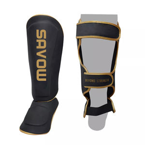 Espinilleras de Cuero Genuino para Entrenamiento de Muay Thai, MMA y Kick Boxing, Diseño Personalizado, Ecológicas - Product Image 1