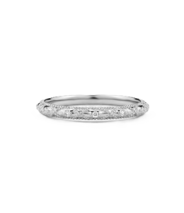 Bague d'éternité en or massif 9K 10K 14K 18K avec diamant rond de laboratoire DEF couleur VS VVS clarté, sertie de milgrain, pour femme - Product Image 3