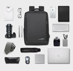 Softback Backpack 15 Inches Nylon Laptop <b>Bag</b> with USB Port Unisex Minimalist Style Zipper Closure - Product Image 2