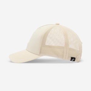 Nouvelle casquette trucker en maille beige au design personnalisé avec logo blanc sur le panneau avant, ajustable, 6 panneaux, décontractée, pour adultes, printemps-été - Product Image 2