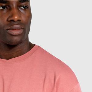Custom Men Oversized Pink T Shirt 100% Cotton Heavyweight Streetwear Blank Tee Casual OEM Supplier Puff Print - Product Image 2