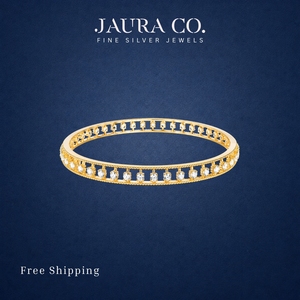 Brazaletes Clásicos Chapados en Oro de 18K con Circonitas Cúbicas y Engaste de Plata de Ley 925, Joyería para Uso Diario de Mujer - Product Image 3