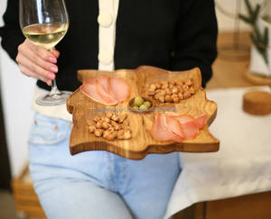 จานเสิร์ฟไม้ขัดเงาจานเสิร์ฟเนื้ออบอุ่นสำหรับงานอีเวนต์ - Product Image 3