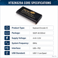 HT82K629A Encodeur de clavier USB PS2 IC SSOP-48 4.4V-5.5V Contrôleur multimédia HID Circuit intégré Composants électroniques