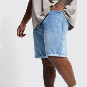 Factory Manufacturer High Quality Custom Logo Street Wear Light Wash Breathable Summer Loose Fit Oversized Canvas Knitted Denim - Product Image 1