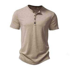 <b>Men</b> <b>Henley</b> for <b>Shirt</b> Short Sleeve Solid Casual 100% Cotton Jersey OEM Service Golf Quick Dry Breathable Regular Fit - Product Image 3