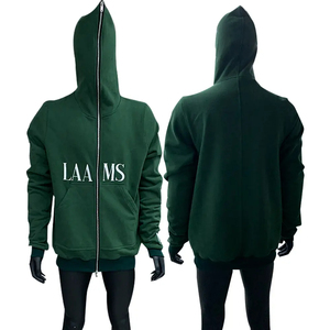 Sweats à capuche délavés à l'acide à séchage rapide et respirants, personnalisables avec impression, en mélange de coton de haute qualité pour hommes - Product Image 3