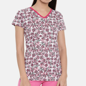 Camiseta de Verano para Mujer, Sublimada, Casual, Cómoda, Suave, Transpirable, 100% Algodón, Manga Corta, Secado Rápido, Personalizable, Tendencia Actual - Product Image 1