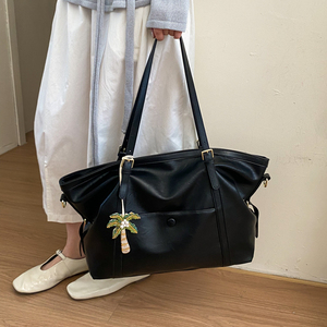 Bolso Tote Azul Cielo de Lujo para Mujer, Bolso de Mano con Encanto de Palmera Tropical, Elegante Bolso de Hombro de PU, Bolso Chic para Viajes de Verano 2026 - Product Image 3