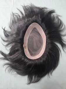 Taz วิกผมอินเดียแบบเชมมี่สำหรับผู้ชายวิกผมเบสแบบโมโนและผมปลอม-นุ่มน้ำหนักเบาเป็นมิตรกับสิ่งแวดล้อม - Product Image 6