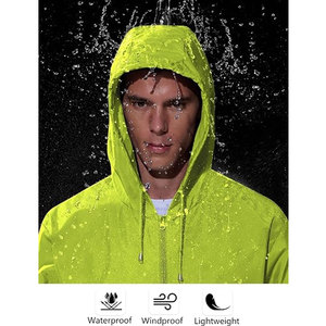 Veste de pluie légère pour homme, imperméable, coupe-vent, pliable, avec logo sur le devant - randonnée, cyclisme, course à pied, pêche, golf, camping, voyage - Product Image 4