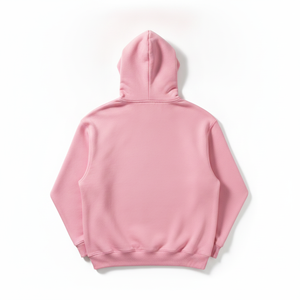 Sudadera con Capucha Rosa de Algodón Pesado con Logotipo Personalizado, Ajuste Regular, 100% Algodón, Forro Polar, Estilo Urbano, Unisex, con Pedrería, Venta al por Mayor para Otoño - Product Image 3